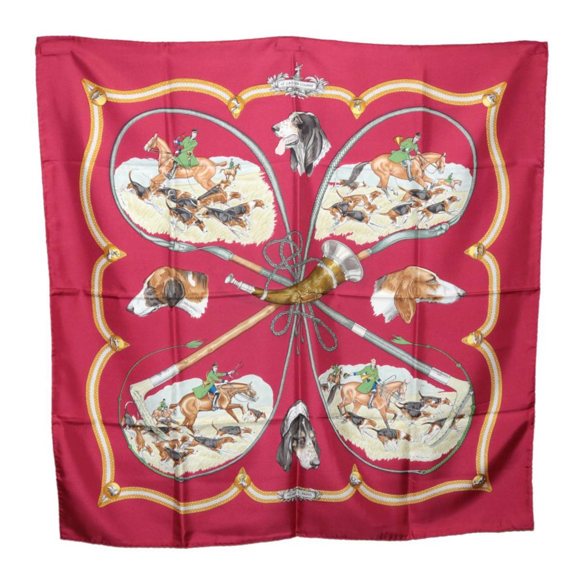 Hermesherm/ Scarf Silk Red Width: Approx. 89cm X Height: